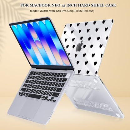 for MacBook Neo 13 inch Case 2026 Release A3404 Cover, Ultra-Thin Printed Pattern Plastic Hard Shell Case Protective Case for MacBook Neo 13 with Apple A18 Pro Chip, Love Converges - color: Love Converges