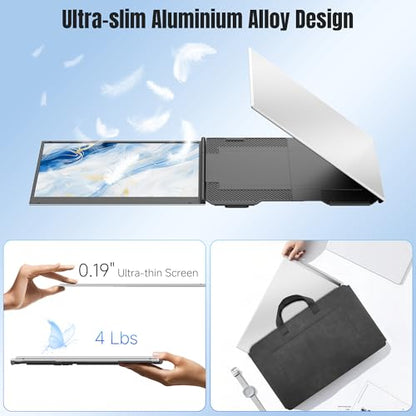 KEFEYA Laptop Screen Extender 15.6", FHD 1080P Portable Triple Monitor for Laptops 13-17.3", 0.16" Ultra-Thin Dual Laptop Monitor Extender for Windows/Mac/Dex/Chrome/Surface, Plug n Play - size: 15.6" Screen Extender