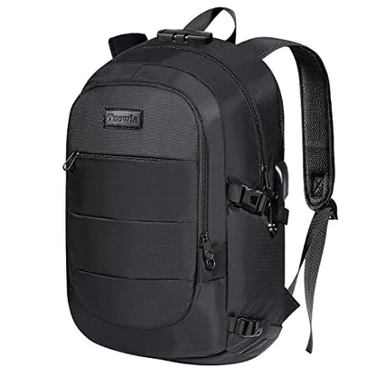 Tzowla 35 Liter Anti Theft Backpack with Giant Tumbler Holder Pocket and Lock,15.6 Inch Laptop Backpack - color: A-black, size: 35L 15.6inch