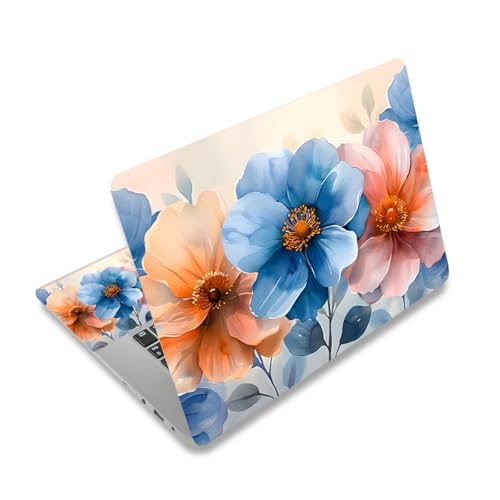 Laptop Decal Sticker Skin Cover, 12" 13.1" 13.3" 14" 15" 15.4" 15.6" Laptop Netbook Vinyl Art Skin Sticker Cover Notebook PC Protector (2 Wrist Pad Included), Removable Reusable, Watercolor Florals - color: Watercolor Florals