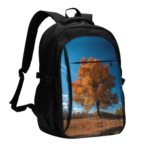 Travel Laptop Backpack Business Backpack for Men Women Blue Travel Backpack with USB Charging Port