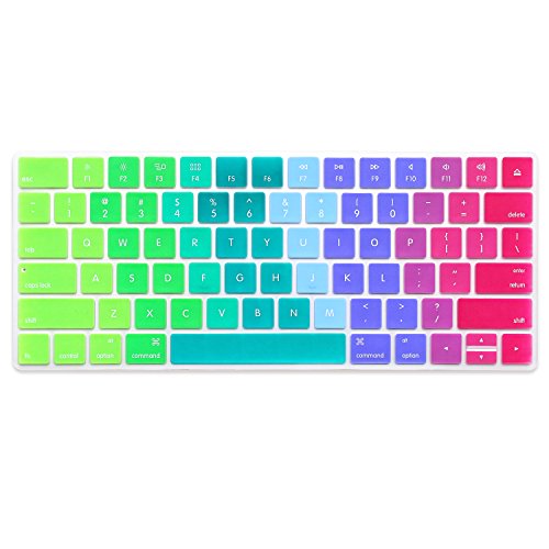 ProElife Ultra Thin Silicone Keyboard Protector Cover Skin for Apple Magic Keyboard & Magic Keyboard 2 (U.S Version, Model: MLA22L/A-A1644, Without Numeric Keypad) (Rainbow) - color: Rainbow