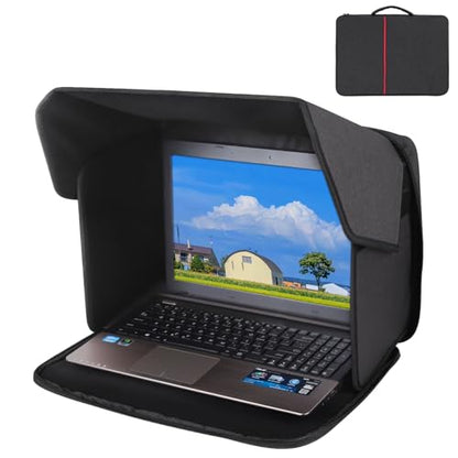 Portable Laptop Sun Shade Foldable Laptop Privacy Shield Blocks Sunlight Working Outside,Computer Anti Glare Shield Privacy Hood Case Fits for 15-16 inch(Patent Pending) - size: 15-16 inch