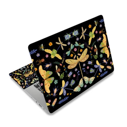 DINKY Laptop Skin Sticker Decal 15.6" 15.4" 12" 13" 13.3" 14" 15 inch Laptop Universal Vinyl Skin Stickers Cover Art Decal Notebook PC Personalized Protector, Black Dragonfly - color: Black Dragonfly
