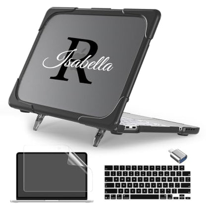 Batianda Custom Name Case for MacBook Neo 13 Inch 2026 | Add Your Name or Initials, Ergonomic Foldable Stand, TPU Bumper, Matte Translucent Hard Shell, Fits Model A3404 A18 Pro Chip - color: Customizable Name