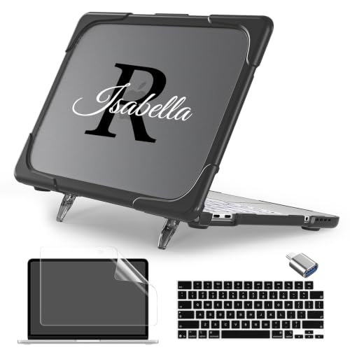 Batianda Custom Name Case for MacBook Neo 13 Inch 2026 | Add Your Name or Initials, Ergonomic Foldable Stand, TPU Bumper, Matte Translucent Hard Shell, Fits Model A3404 A18 Pro Chip - color: Customizable Name