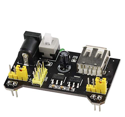 4PCS 3.3V/5V USB Power Supply Module for MB102 Prototyp Breadboard Kit DC 6.5-12V + 4PCS USB to DC 5.5 * 2.1mm Cable 70CM