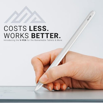 V-Pen EMR Stylus Remarkable 2 Pen Replacement with Digital Eraser + 5 Tips | 4096 Pressure Level Sensitivity & Palm Rejection | Digital Pen Marker Plus Compatible Kindle Scribe & Tablet Pen | White - style: V-Pen Stylus White