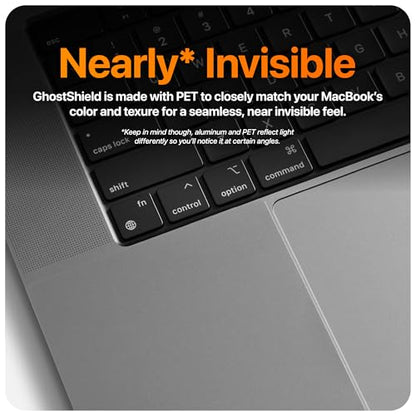 UPPERCASE GhostShield Premium Palm Rest Protector Skin Cover Set, Scratches and Wear Protection, Compatible with MacBook Pro 14" 2021 2023 M1/M2/M3 Pro/Max, A2442 A2779 A2918 A2992 (Space Black) - color: Black