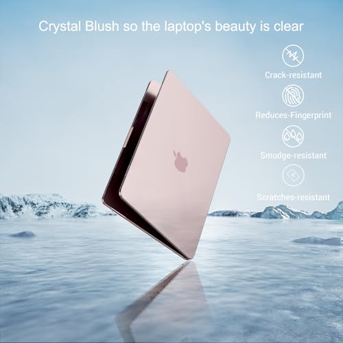 MOSISO Compatible with MacBook Neo Case 13 inch 2026 A3404 A18 Pro Chip | Ultra-thin Protective Crystal Hard Shell Case&Keyboard Cover&Screen Protector, Blush - color: Blush