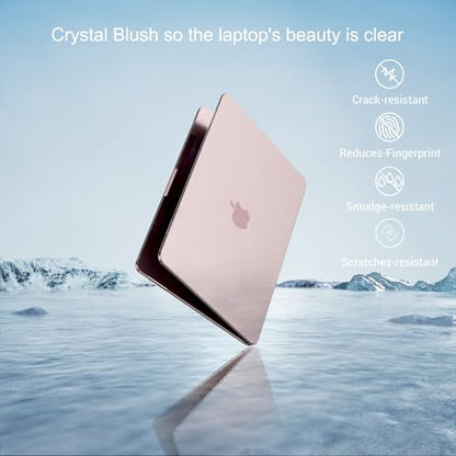 MOSISO Compatible with MacBook Neo Case 13 inch 2026 A3404 A18 Pro Chip | Ultra-thin Protective Crystal Hard Shell Case&Keyboard Cover&Screen Protector, Blush - color: Blush