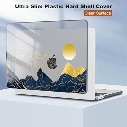 CISSOOK Compatible with MacBook Air 13.6 inch Case A3449 A3240 A3113 A2681 | 2026 2025 2024 2023 2022, 5in1 Set Hard Shell Case Keyboard Cover for MacBook Air 13 inch M2 M3 M4 M5, Mountain Sunshine - color: Air13.6inch-Mountain & Raised Sun