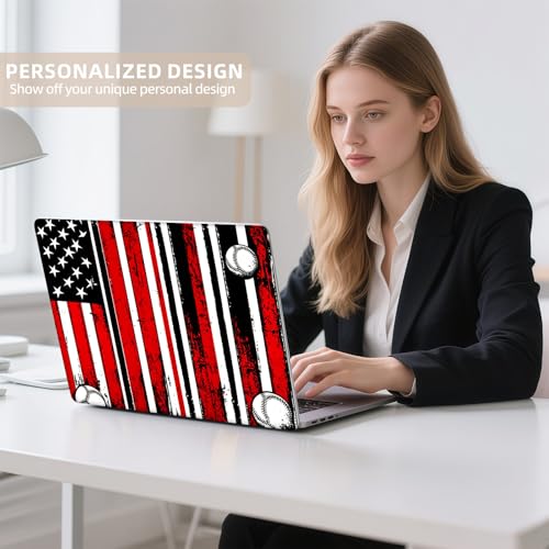 Universal Laptop Skin Sticker for 12/13/14/15.6 Inch Laptops, Reusable Vinyl Laptop Decal Cover, Waterproof Scratch Resistant Notebook Skin with 2 Wrist Pads,American Flag Illustration - color: American Flag Illustration
