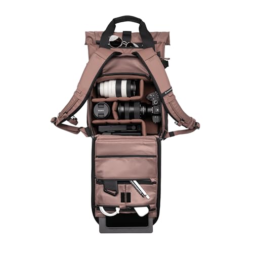 WANDRD PRVKE Rolltop 15L V4 Photography Bundle – Compact Travel Camera Backpack with Essential Camera Cube and Laptop Sleeve - color: Atacama Clay, size: 15L (Photography Bundle), style: Rolltop