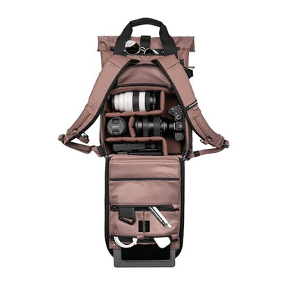 WANDRD PRVKE Rolltop 15L V4 Photography Bundle – Compact Travel Camera Backpack with Essential Camera Cube and Laptop Sleeve - color: Atacama Clay, size: 15L (Photography Bundle), style: Rolltop