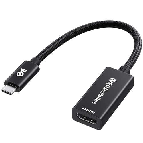Cable Matters Braided Aluminum USB C to HDMI Adapter, 4K USB-C to HDMI | 4K@60Hz / 2K@144Hz, USB Type C to HDMI, for iPhone 17/16, MacBook, Tablet, TV, and Monitor