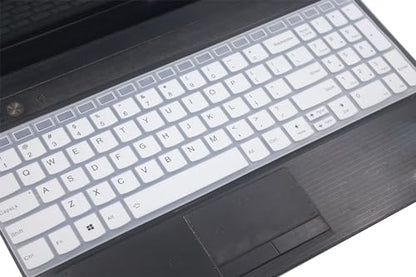 Silicone Keyboard Skin Cover Compatible with Lenovo Yoga 7i 15.6" 16", IdeaPad 3 3i 15.6 17.3, IdeaPad 5 5i 15.6 17.3, IdeaPad Flex 5 15.6, Yoga Slim 7 15, IdeaPad Slim 7 15.6 (White) - color: White