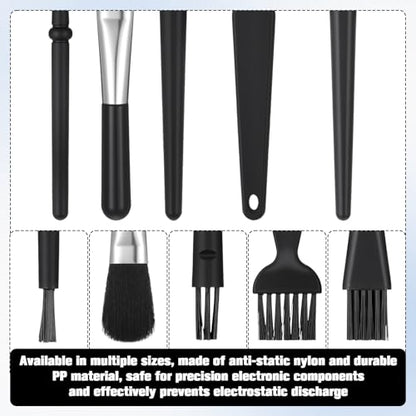 7 PCS Mechanical Keyboard Cleaning Kit with Wire Keycap Puller, | Switch Remover & 5 Anti-Static Brushes, Professional Keyboard Cleaner Tool Set for Computer, Laptop, PCB Motherboard