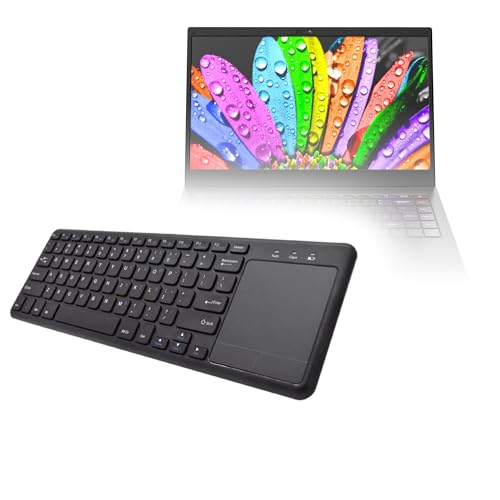 BoxWave Keyboard Compatible with AWOW Laptop Computer Intel Core i5 (14.1 in) - MediaOne Keyboard with TouchPad, USB Fullsize PC Wireless TrackPad - Jet Black