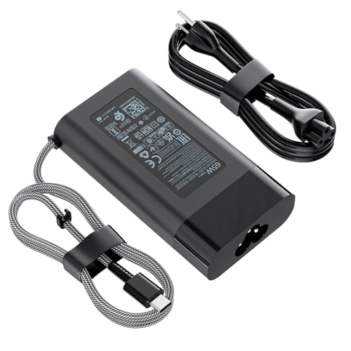 65W 45W Type C Laptop Charger for HP Pavilion Elite X2 Spectre SM65CL | AC Adapter Compatible with HP , Envy 13 15, Chromebook 11 14, EliteBook 830 840, Probook G8-G11 , L65505-002 Power Supply - size: 65W USB-C
