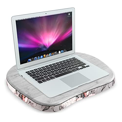 Lap Laptop Desk - Portable Lap Desk with Pillow Cushion, Fits up to 15.6 inch Laptop for Home Office Students Use as Computer Laptop Stand, Book Tablet(1-Light Grey) - color: 1-light Grey