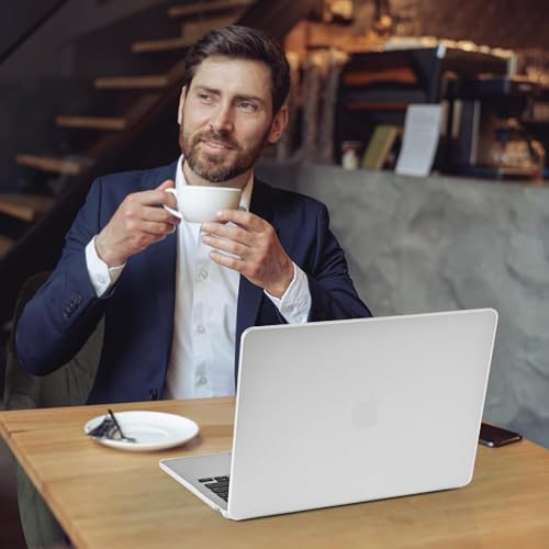 BlueSwan Flexible Case for MacBook Air 15 inch, M5 M4 M3 M2 2026-2023 | Anti-Scratch Protective Laptop Cover with Grippy Matte Texture, Seamless Fit and Lightweiht, Frosted White - color: Frosted White, size: Air 15-inch (2026-2023)