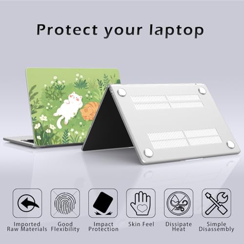 Compatible with MacBook Air 15 inch Case Cute Cat Flower | M5 M4 M3 M2 2026-2023 Release A3448 A3241 A3114 A2941 | Kitten Protective Hard Shell Matte Cover for Mac Air 15.3 inch - color: Cat G, size: MacBook Air 15 inch