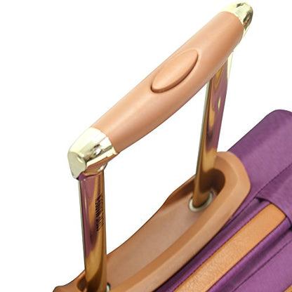 Steve Madden Designer Luggage Collection - Lightweight Softside Expandable Suitcase for Men & Women - Durable 20 Inch Carry On Bag with 4-Rolling Spinner Wheels (Global Purple) - color: Global Purple, size: 20 inches