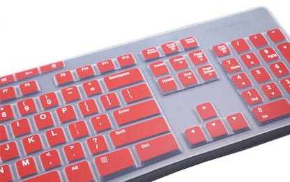 Ultra Thin Desktop PC Silicone Keyboard Cover Skin Protector Compatible for Logitech MK370 MK295 MK275 MK270 Wireless Keyboard, Logitech K200 K260 K270 MK200 MK260 Keyboard (Red) - color: Red