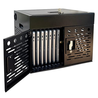 16-Device Laptop & Tablet Charging Cabinet, Fully Assembled Lockable Chromebook Charging Station for Classroom, School, Library & Office, Secure Storage for Devices Up to 15.6", Black - color: Black With 16-device Key-lock Charging Cabinet