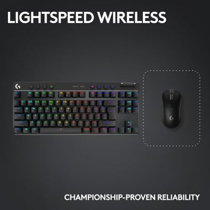Logitech G Pro X Superlight 2 Lightspeed Wireless Gaming Mouse + G Pro X TKL Lightspeed Wireless Gaming Keyboard (Linear) Bundle - Black - color: Black, size: Classic, style: Mouse + Keyboard