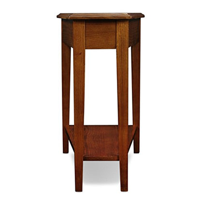 Leick Home 9035-MED Recliner Wedge Table with Shelf, Medium oak, 24 in x 15 in x 24 in - color: Medium Oak