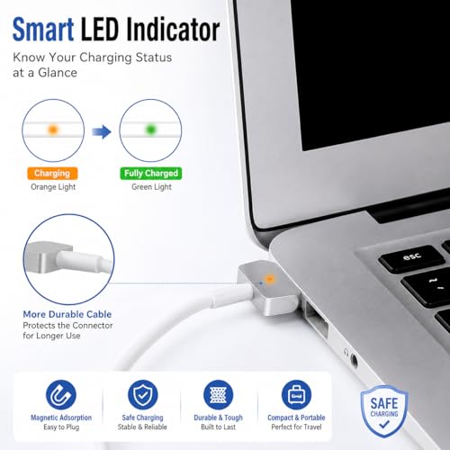 Compatible with Mac Book Air Charger, 45W Power Adapter T-tip Mag 2 Connector Laptop Charger for Mac Book Air 11-13 inch(2012-2017) - size: 45W-T