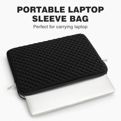 RAINYEAR 13 Inch Laptop Sleeve Shockproof Diamond Foam Padded Case, Black | Protective Soft Fluffy Lining Case for 14'' MacBook Pro/Max 13.3" MacBook Air/Pro M1 M2 M3 M4 M5 13.3" PC Notebook Chromebook - color: Black, size: 13"-13.3"