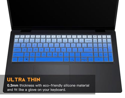 Keyboard Cover for 2026 2025 Dell 15 Laptop DC15250 DC15255 15.6 | for Inspiron 15 3510 3511 3515 3520 3530 3535 15.6" / Inspiron 16 5640 5645, Latitude 3520 Skin, Ombre Blue - color: Ombre Blue