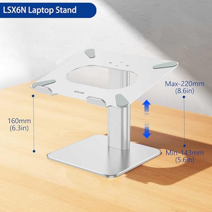 BESIGN LSX6N Laptop Stand, Ergonomic Adjustable Notebook Riser, Computer Holder, Laptop Mount Compatible with 10-15.6" Laptops, Silver - color: Silver
