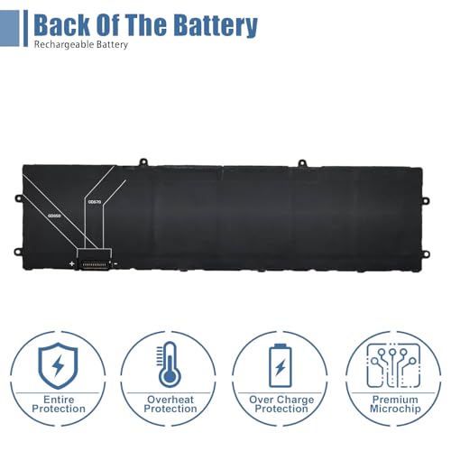 DWVRR Laptop Battery Replacement for Dell Alienware X15 R1 NAWX15R101 Series Notebook 817GN 11.4V 87Wh 7250mAh - size: 12.82*3.45*0.24 inch DWVRR