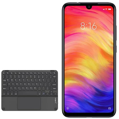 BoxWave Keyboard Compatible with Xiaomi Redmi Note 7 - SlimKeys Bluetooth Keyboard with Trackpad, Portable Slim TouchPad - Jet Black