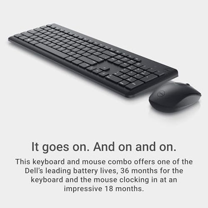 Dell Keyboard and Mouse KM3322W Us English USB Plunger Wireless Rf 2.40 Ghz