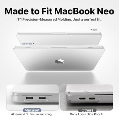for MacBook Neo Case 13 inch 2026 | Scratch & Fingerprint Resistant 100% Match Official Color | Matte Hard Shell Clear Cover for A3404 - Matte Clear | Scratch & Fingerprint Resistant | Perfect Fit | 100% Match Official Color | Matte Hard Shell Clear Cover