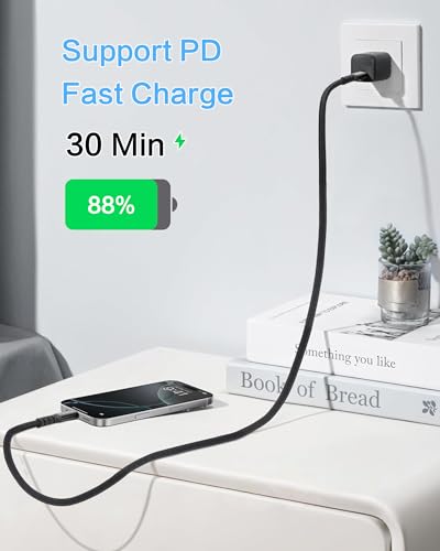 USB-C Display Cable [8K60Hz/4K240Hz], USB-C 3.2 Gen 2, 20Gbps data transfer, up to 240W PD fast charging, compatible with iPhone 15/16 series, MacBook, Galaxy S23, nylon braided, black (2Pack3.3 ft). - size: 2-Pack 3.3FT