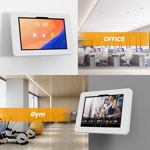 Tablet Wall Mount Compatible with Microsoft Surface Go 1 2 3 4 Anti Theft with Lock Tiltable Adjustable - BSW101WR - color: White