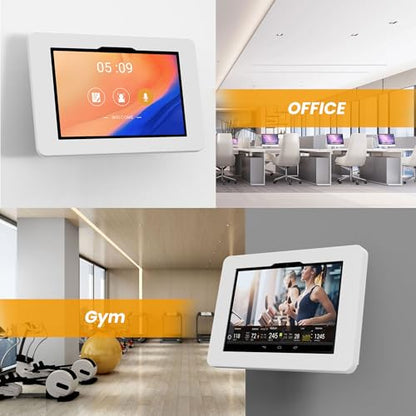 Tablet Wall Mount Compatible with Microsoft Surface Go 1 2 3 4 Anti Theft with Lock Tiltable Adjustable - BSW101WR - color: White