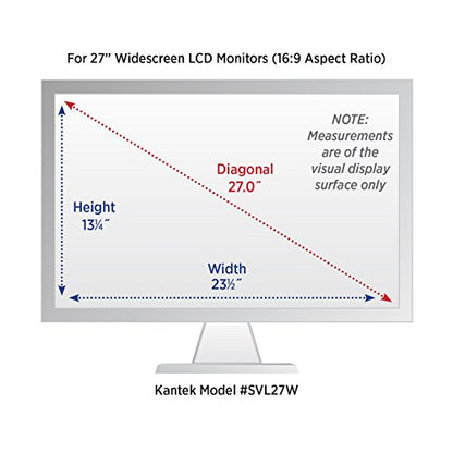 Kantek Secure-View Blackout Privacy Filter for 27-Inch Widescreen Monitors (Measured Diagonally – 16:9 Aspect Ratio), Anti-Glare, Anti-Blue Light (SVL27W) - style: 27" Widescreen (16:9 Ratio)