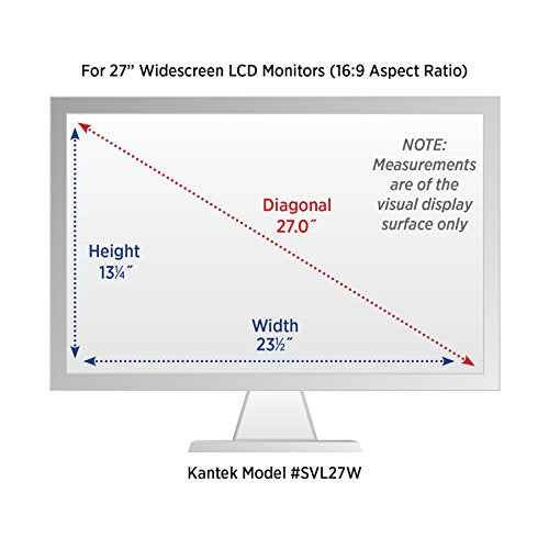 Kantek Secure-View Blackout Privacy Filter for 27-Inch Widescreen Monitors (Measured Diagonally – 16:9 Aspect Ratio), Anti-Glare, Anti-Blue Light (SVL27W) - style: 27" Widescreen (16:9 Ratio)