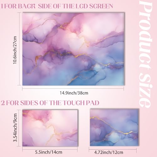 SUPERDANT Imitation Marble Laptop Skin Pinkish Purple Laptop Sticker PVC Computer Stickers Waterproof Art Decal Protector 12" 13" 13.3" 14" 15" 15.4" 15.6" Notebook Art Decal Protector Pink Blue - color: Pink+blue