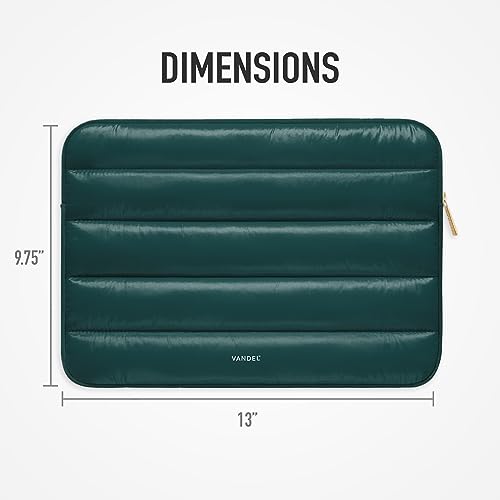 Vandel The Original Puffy Laptop Sleeve 13-14 Inch, Laptop Sleeve for Women | Protective Carrying Case Cover for MacBook Pro 14 in, MacBook Air 13 Inch, iPad Pro 12.9, Dell, Asus, HP - color: f. Shiny Emerald