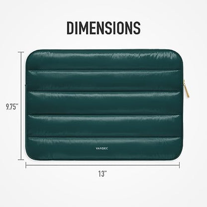 Vandel The Original Puffy Laptop Sleeve 13-14 Inch, Laptop Sleeve for Women | Protective Carrying Case Cover for MacBook Pro 14 in, MacBook Air 13 Inch, iPad Pro 12.9, Dell, Asus, HP - color: f. Shiny Emerald
