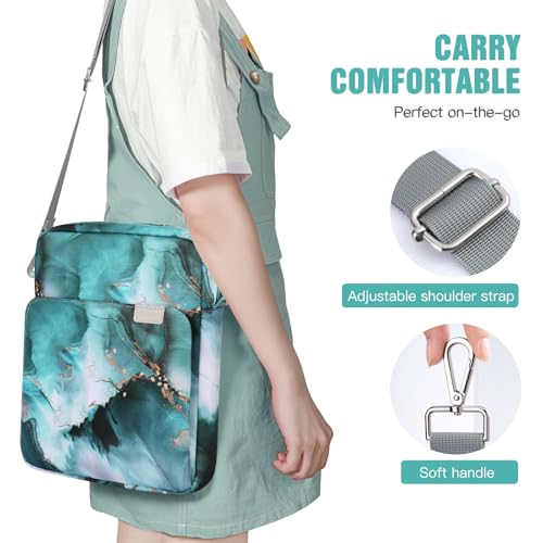 TiMOVO 9-11" Tablet Sleeve Bag Carrying Case with Strap, Cloud Peacock Blue | Fits iPad A16 11", Pad Air 11/5th & 4th 10.9", 10th Gen/10.2", Galaxy Tab A11 Plus, Multi-Pocket, Handle, Padded Protection - color: Ac-Cloud Peacock Blue, size: 9-11