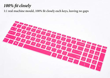 Keyboard Cover for 15.6" HP Laptop 15-DW/DY/CB/CC/CD/BW/BS/EF 15M-BQ/BP/CP 15-dy2703dx/dy2702dx/y5073dx/dy5033dx/dy2173nr/dw0083wm,HP 17.3" Laptop/HP Envy 17t 17M Touch/HP Pavilion 17 Skin-Hot Pink